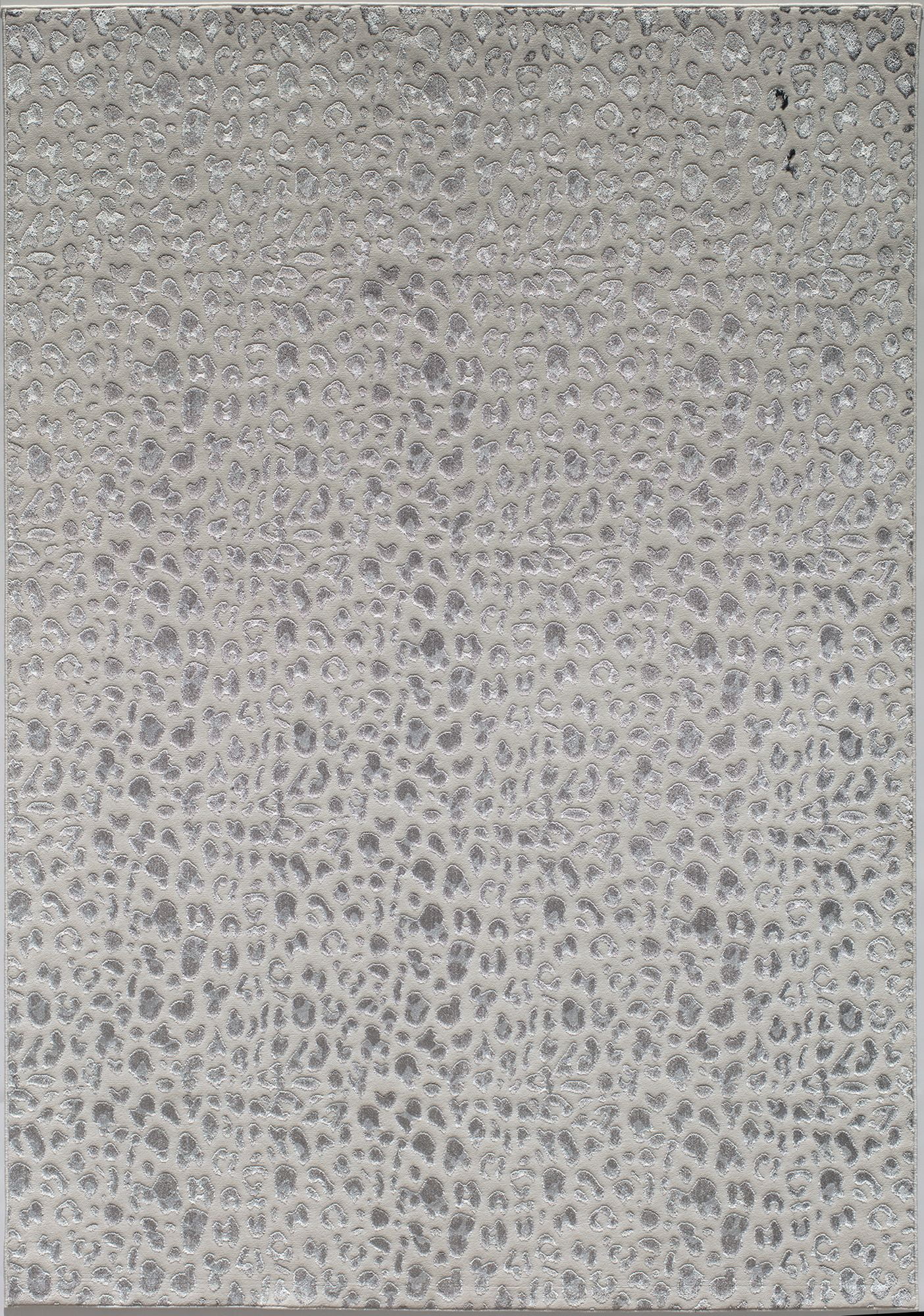 Rugs America Natura HZ50A Snow Leopard Animal Contemporary White Area Rug, 9'x12'