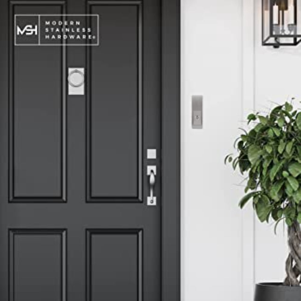 MSH Modern Stainless Hardware Model R5 Stainless Steel Doorbell Button in 304 Stainless Steel 1.57” x 5.11” x 5/32” (4mm Thick)