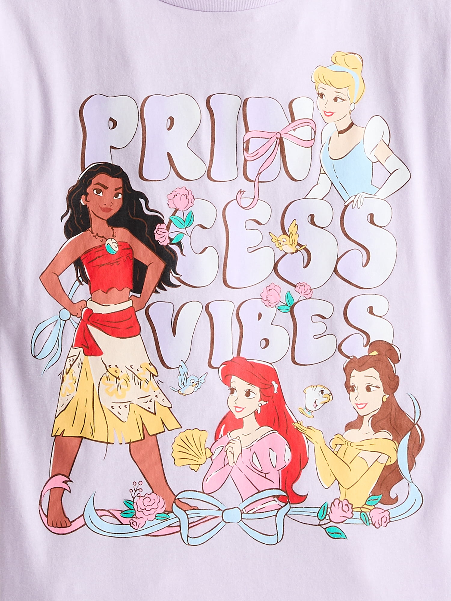Disney Princess Girls' Graphic Tee with Short Sleeves, Sizes 4-16