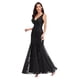 thumbnail image 4 of Vestido de noche con escote en V, tul bordado con lentejuelas, vestido de fiesta de sirena sexy, vestido formal para mujer, 4 of 6