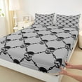 thumbnail image 3 of jejeloiu Gothic Skull Twin Sheet Sets,Spooky Skeleton Twin Fitted Sheet,Gray Black Flat Sheet For Teens,Ultra Soft Bedroom Decoration,3pcs, 3 of 7