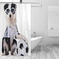 thumbnail image 2 of Coolnut Border Collie in Soccer Outfit Bath Shower Curtain Liners 72x72in 100% Polyester Waterproof with Curtain Hook, 2 of 6