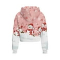 thumbnail image 2 of Chaqlin Funny Snowman Cane Print Girls Half Zipper Sweatshirt with Pocket Kids Half Zipper Sweatshirt Youth Athletic Top Comfy Casual Lightweight Pullover Size 13-14 Pink, 2 of 7