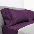 thumbnail image 2 of 6 Piece Sheet has Zipper Sheet Set, Full Size 10 Inch Deep Pocket, 800 TC, Solid Plum Color., 2 of 9