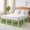 Green, variant on Chinese Calligraphy Bed Skirt Queen Size 16 Inch Drop, Oriental Vintage Orange Fruit Sage Green Adjustable Elastic Dust Ruffles Bedskirt for Queen Bed Wrap Around Pleated Mattress Frame Cover