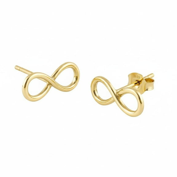 Vinali 14K Solid Gold Small Infinity Stud Earrings - 0.40in