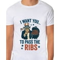 thumbnail image 4 of Uncle Sam T-Shirt Men's I Want You To Pass The Ribs  Adult Patriotic Tee, 4 of 5