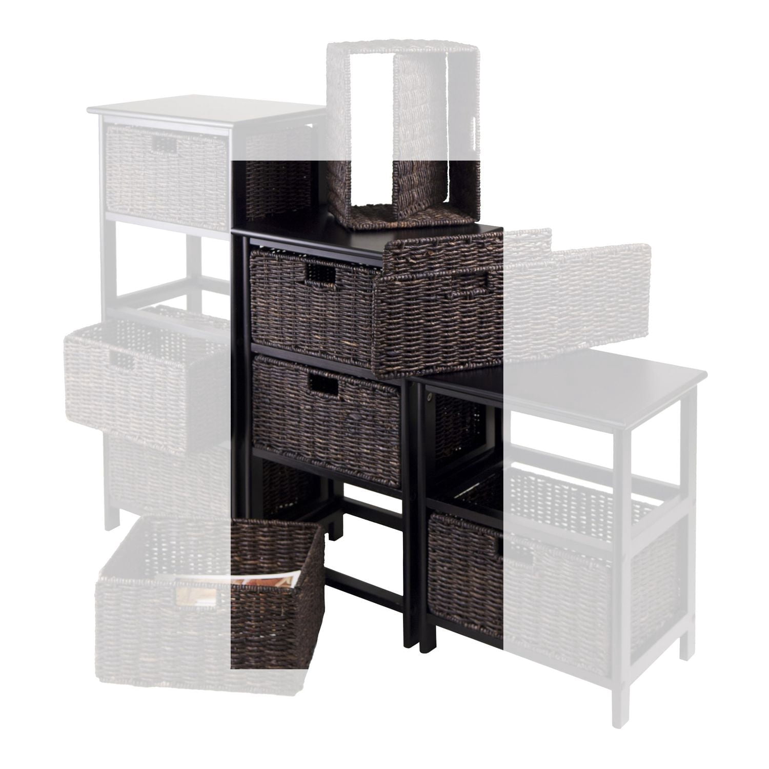 Winsome 20317 Omaha Storage Rack Black Finish