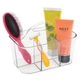 thumbnail image 2 of mDesign Plastic Shower Caddy Storage Organizer Basket with Handle, 2 Pack, Clear, 2 of 9