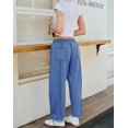 thumbnail image 6 of Womens Baggy Barrel Pants Wide Leg Lounge Drawstring Sweatpants with Pockets, 6 of 8