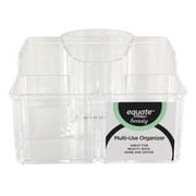 Equate Clear Makeup & Beauty Accessories Organizer with 6 Compartments, Size 7" x 7" x 4"