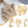 thumbnail image 2 of Anillo con personalidad, juego abierto, estilo moderno, anillo geométrico dorado punk, 3 unidades, 2 of 6