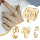 thumbnail image 2 of Anillo Personalidad Abrir Set Tendencia Estilo Anillo Geométrico Oro Punk 3pc Anillos, 2 of 6
