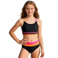 thumbnail image 3 of LRen Toddler Girl Swimsuit Two Piece Ruffle Beachwear for Kids Girls Cute Funny Summer Rash Guard Swimsuits Girls Beach Swimwear Bikini Set for Kids, 3 of 4