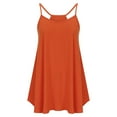 thumbnail image 4 of up to 60% off Gifts Usmixi Tank Tops for Women Loose Flowy Swing Spaghetti Strap Vest Camisole Tops Summer Solid Crewneck Sleeveless Shirts Fashion Blouses Orange XL, 4 of 6