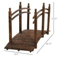 thumbnail image 6 of Outsunny Fir Wood Garden Bridge Arc Walkway with Side Railings for Backyards, Gardens, and Streams, Stained Wood, 89.75" x 29.5" x 43.25", 6 of 8