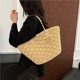 thumbnail image 5 of Bolso Hombro Hueco Mujeres Paja Gran Capacidad Tejido (caqui), 5 of 9