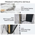 thumbnail image 5 of Modern minimalist rectangular dining table, white imitation marble tabletop, MDF table legs with gold metal decorative strips. Suitable for restaurant and living room.W1512S00065, 5 of 9