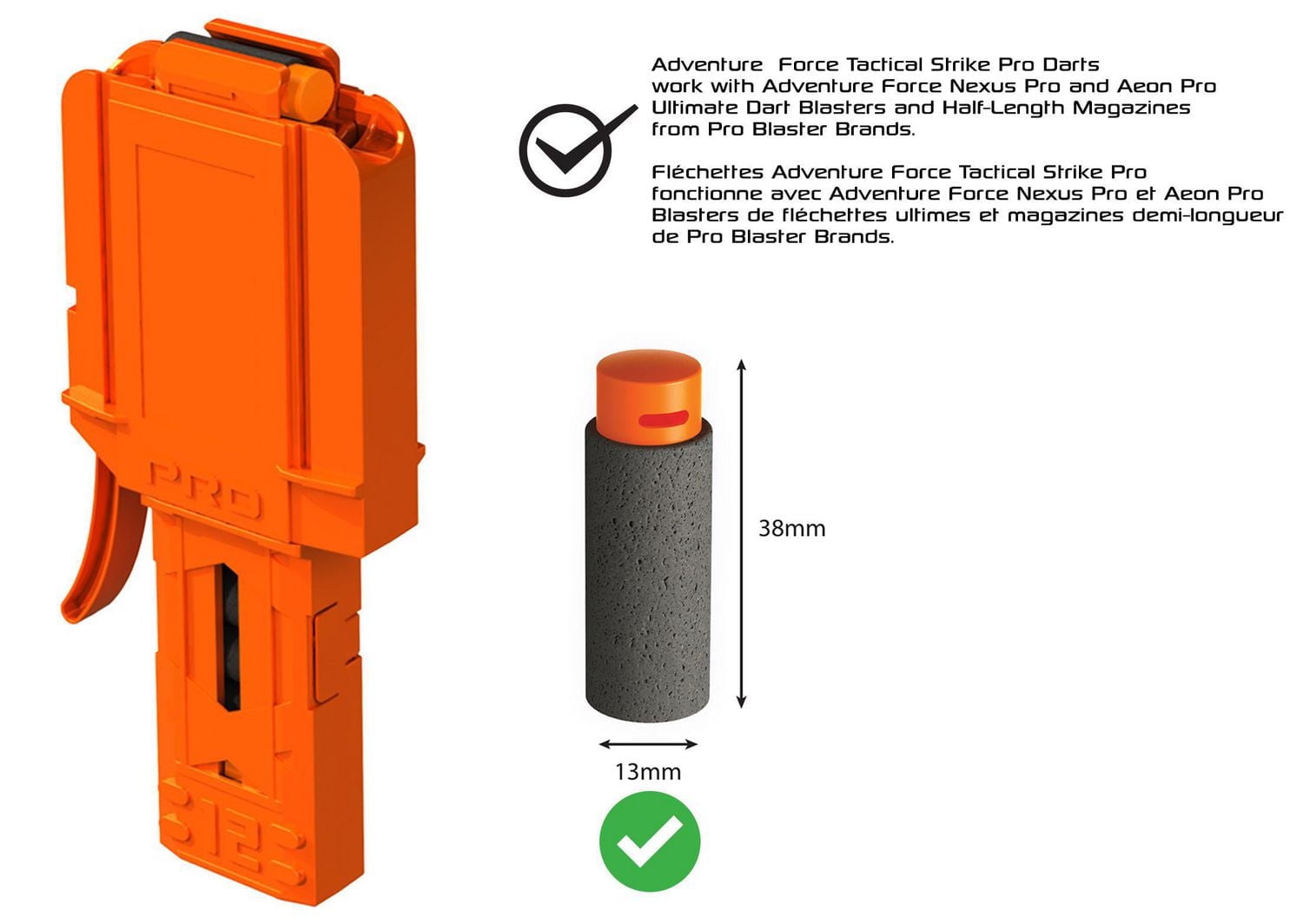 Adventure Force Tactical Strike 100 fléchettes Pro demi-longueur