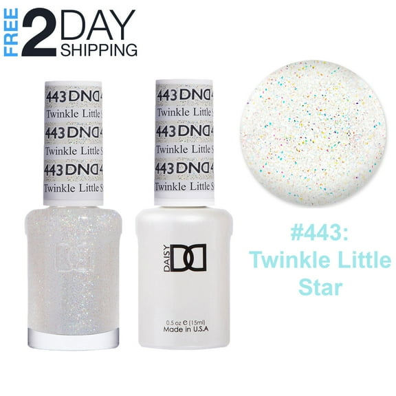 DND Gel Nail Polish & Nail Lacquer Set Soak Off Duo Set - #443 Twinkle Little Star, 0.5 oz