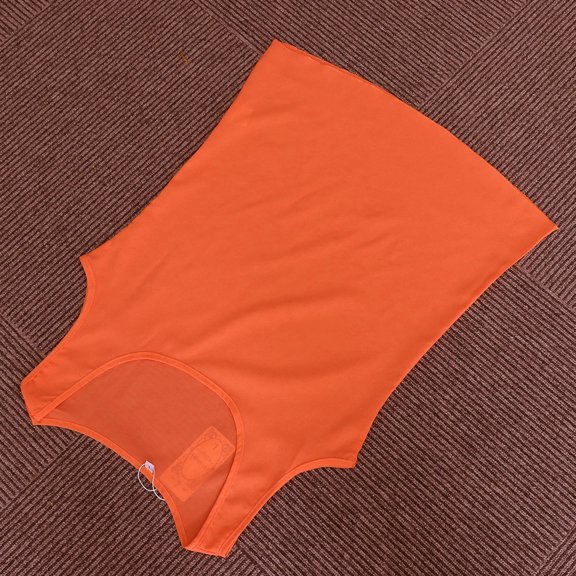TABLZONE Fit Orange Chiffon Sleeveless Sling Vest Top for Women Stylish Casual Outfits
