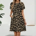 thumbnail image 2 of Golden Leopard Sundress Short Sleeve Dress Summer Women Clothes Dress for Women Dresses, 2 of 7