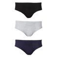thumbnail image 2 of Knocker Men's 3 Pack Cotton Solid Bikini Briefs Navy Grey Black XL, 2 of 6