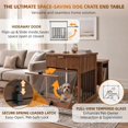 thumbnail image 3 of Leumius Dog Crate End Table with Charging Station,Wooden Dog Kennel Furniture with Hideaway Tempered Glass Door, Multi-Functional Pet Station Side Table,Brown, 3 of 7