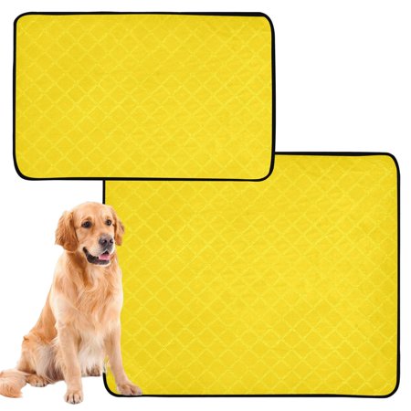 Waterproof Dog Cat Pet Mat with Plush Absorbent Surface & Non-Slip Dotted Base, Leakproof Dog Cat Mat for Couch,Car Seat,Floor Protection Bright Yellow Pattern