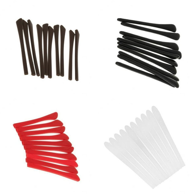 40 Piezas Antideslizantes de Silicona Suave Piezas de Calcetines de Oreja de Repuesto de Tubo para Anteojos de terre, / Negro / color / Rojo Yinane Anteojos extremidades del final