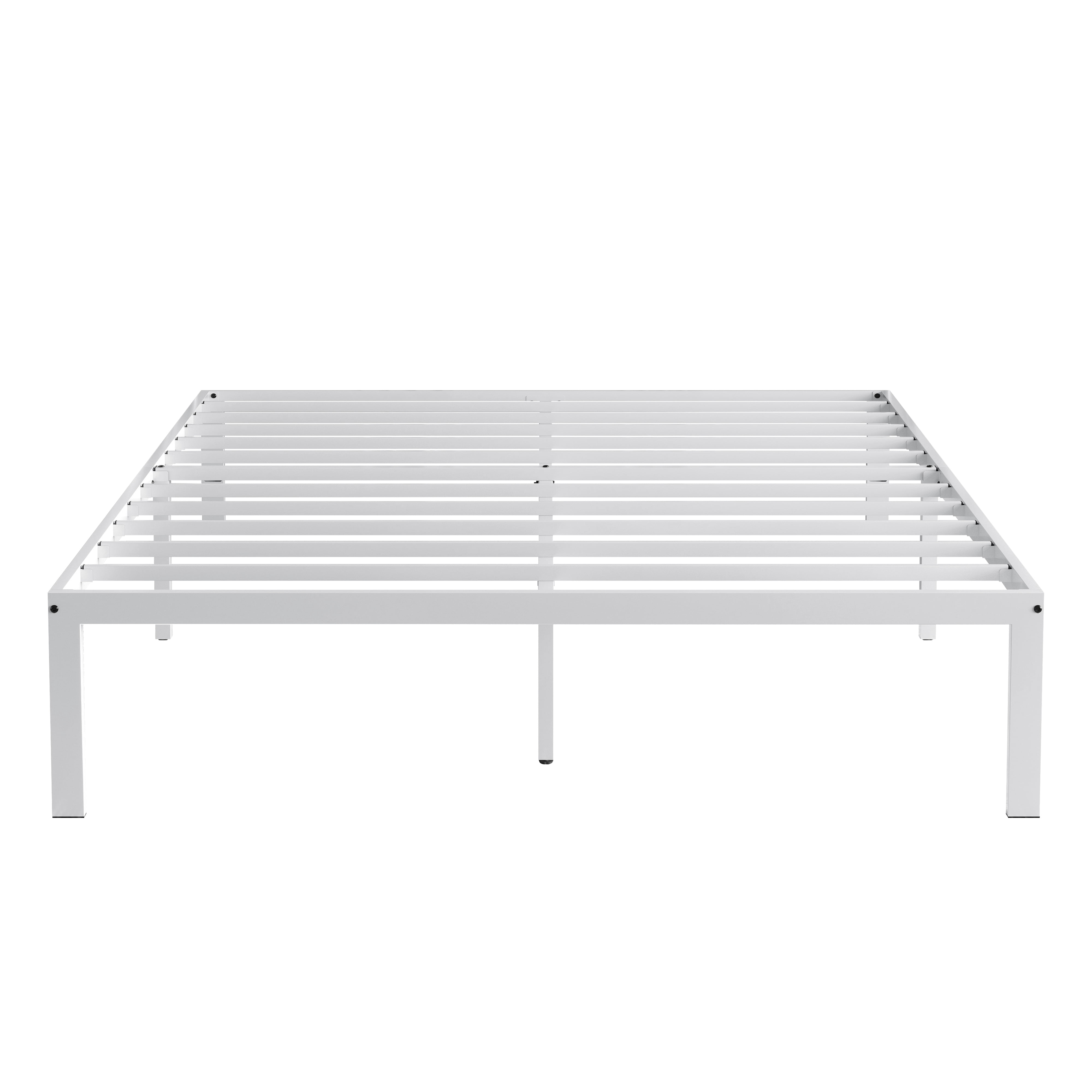 Castle Place Minimalist Metal Platform Bed Twin, White