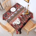 thumbnail image 2 of Red Boho Tribal Diamonds and Rectangles Pattern Square Tablecloth,Waterproof Square Table Cover,Wipeable Spillproof Washable Table Cover for Home Kitchen Party Decor 42"X42"(107x107cm), 2 of 6