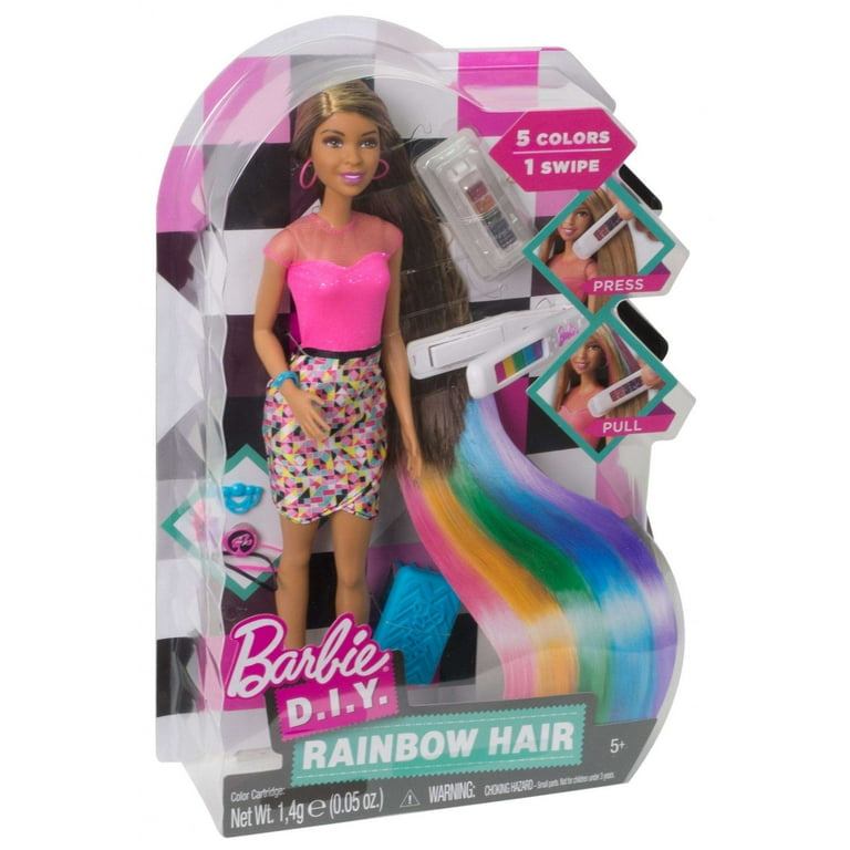 Barbie Rainbow Hair Doll Brunette with Accessories