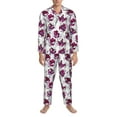 thumbnail image 3 of Naloa Tulips Flowers Men’s Pajamas Set - Long Sleeve Button Down Sleep Shirt and Pajama Bottoms Sleepwear Set-X-Large, 3 of 7