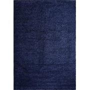 Ladole Rugs Solid Color Shaggy Meknes Durable Beautiful Turkish Indoor Small Runner Rug in Navy Blue 2'7" x 4'11"