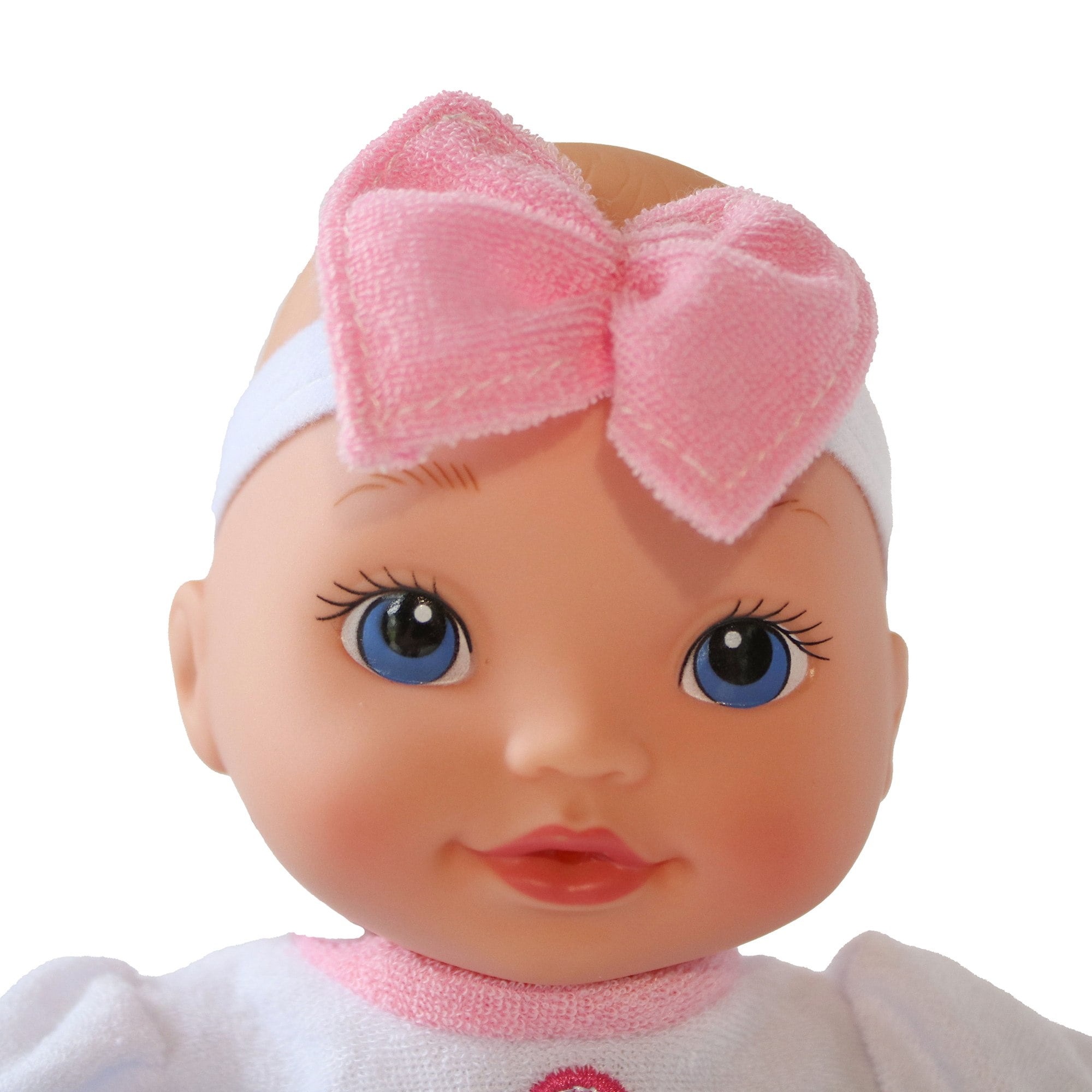 Goldberger Baby's First 13" Bundle of Joy Caucasian Baby Doll - White Terry Cloth Jumper Outfit with Matching Headband