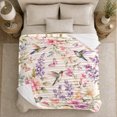 thumbnail image 5 of Hummingbird Garden Flowers And Wings Dreamy Botanical Style Bird Lovers Blooming Garden Bird Motif Warm Flannel Blanket, Mother's Day Gift for Sunroom and Bedroom Home Decor, 5 of 9