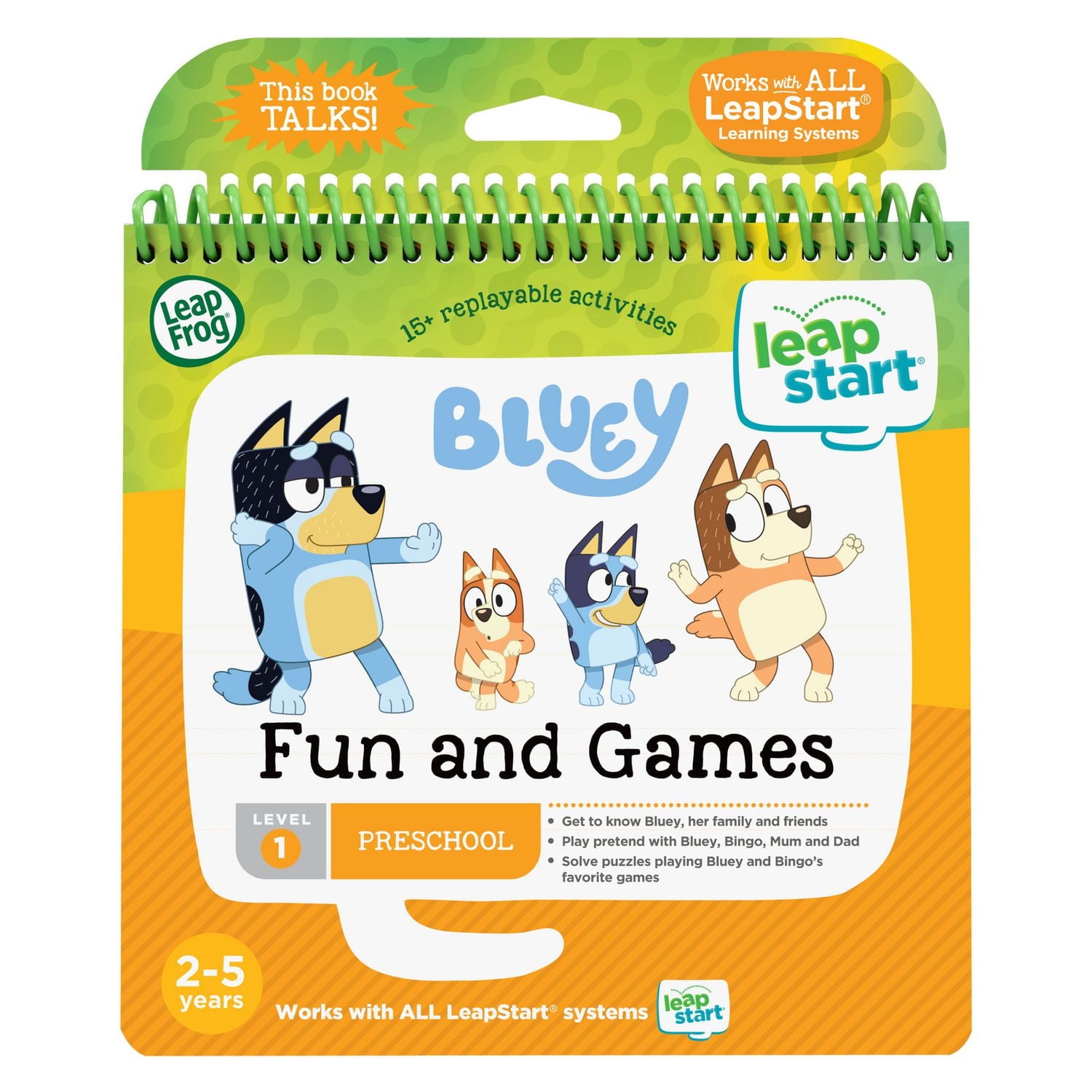 LeapFrog LeapStart® Preschool (Level 1) Bluey Fun and Games Activity Book - English Version, 2-5 Years