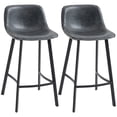thumbnail image 1 of HOMCOM 27" Counter Height Bar Stools Set of 2, Industrial Kitchen Stools, 1 of 10