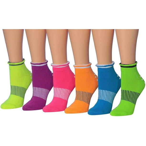 Ronnox Ronnox Women's 6Pairs AntiSkid NonSlip SiliconeGripper Low