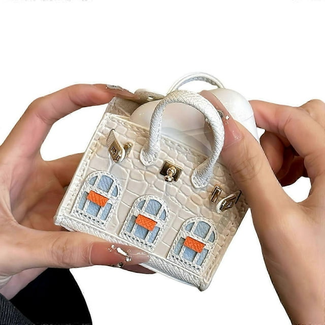 Microfiber Change Purse Pendant Keychain Women Handbag Charm Keyring Samll House Window Key Holder Accessory for Travel