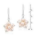 thumbnail image 4 of Beautiful Round Cluster of Pink Pearls Dangle Earrings, 4 of 5