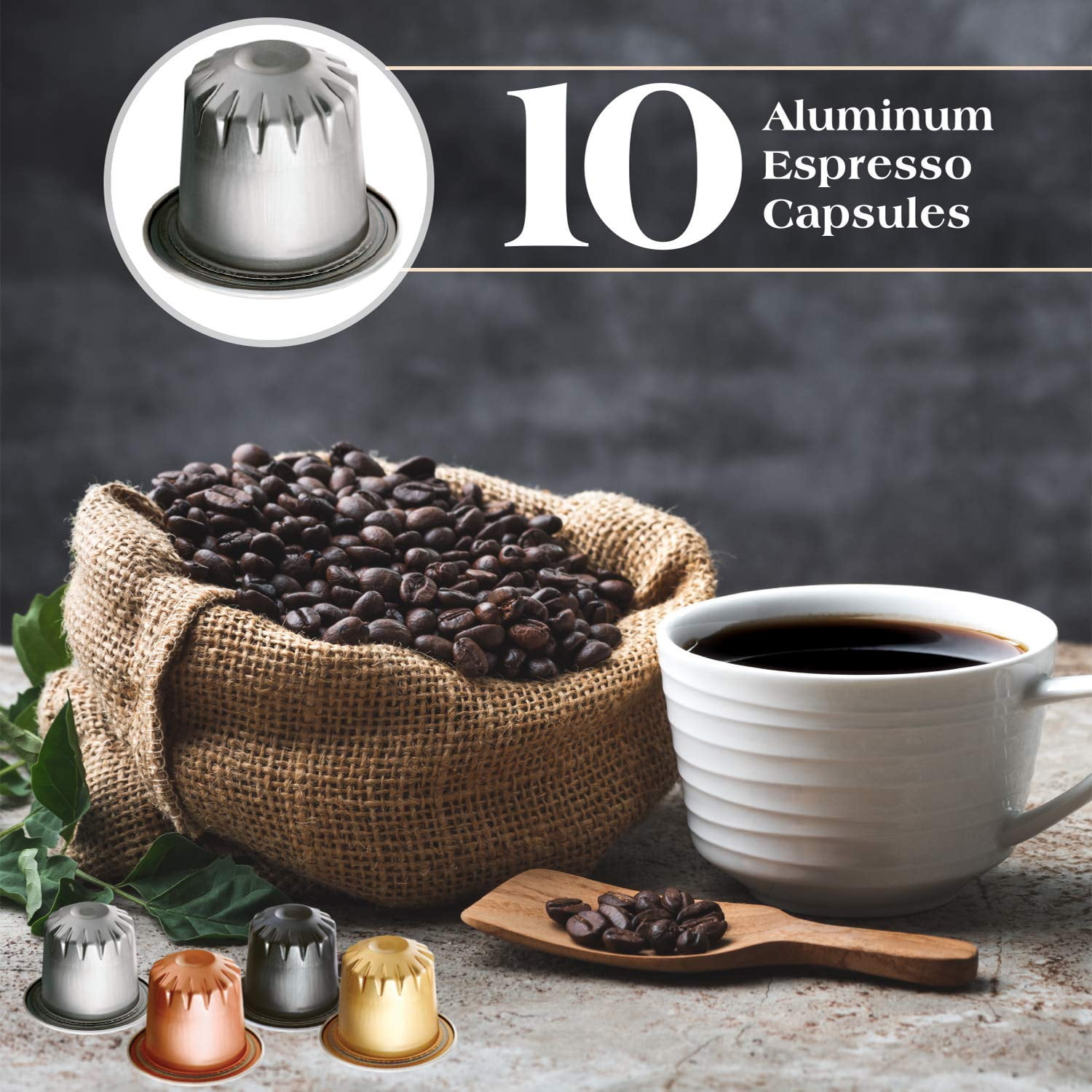 Organic USDA Café Romano Coffee Aluminum Espresso Pods For Nespresso  Origninal Machine 100 Pack Italian Espresso Coffee 100% Arabica (Variety  pack)