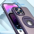 thumbnail image 5 of ELEHOLD for iPhone 14 Pro Max Case Matte Magnetic Clear Back Slim Thin Lightweight with Folding Ring Kickstand Shockproof Protective Case Compatible with Mag Safe for iPhone 14 Pro Max,purple, 5 of 6