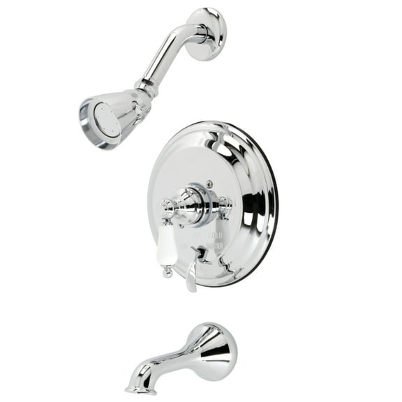Kingston Brass KB36310PLT Single-Handle Wall Mount Tub and Shower Faucet Trim Only, Polished Chrome