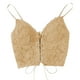 thumbnail image 1 of Gibobby conjunto de bragas Camisola con en la espalda Crop Lace Zip Sin mangas Correa arriba Ropa interior de Ropa interior íntima para mujer (Caqui, M), 1 of 3