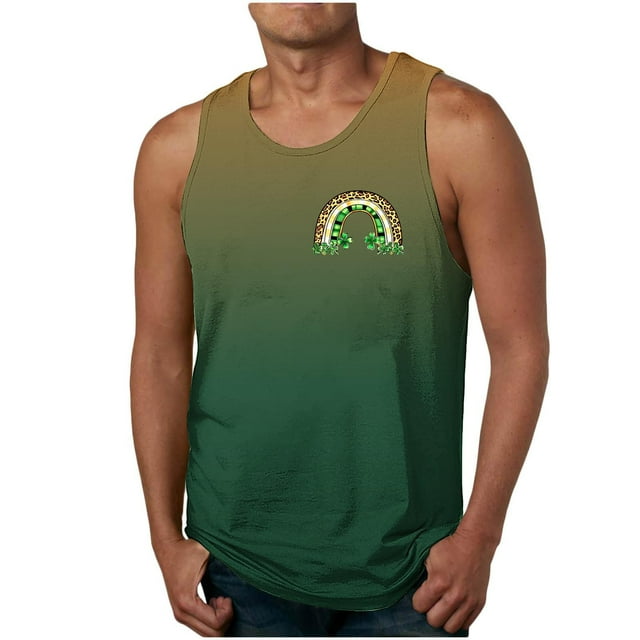 Camiseta sin mangas de cuello redondo para hombre, informal, a la moda, sin mangas, con estampado, cuello redondo, deportiva, de poliéster