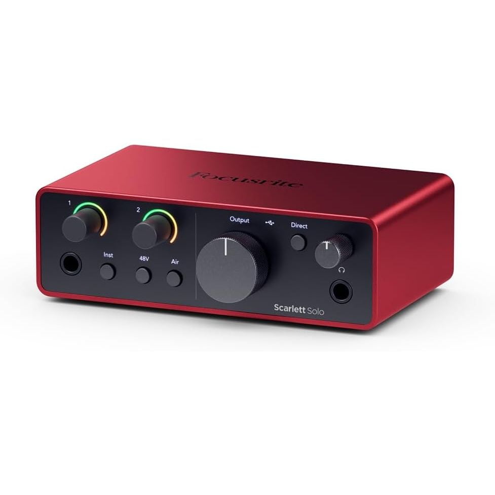 Focusrite Scarlett Solo 3rd Gen Audio Interface Bundle with Condenser Mic, Headphones & Stand