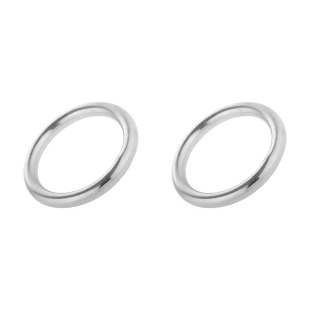 kurtrusly Durable 304 Stainless Steel Webbing Strapping Welded O Ring for DIY Crafts Silver 30x8mm 2Set