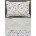 thumbnail image 3 of Pastel Comforter & Sham Bedding Set, Bunnies Flowers and Hearts Friendly Cartoon Characters, 3 pcs Duvet Set Microfiber Filling Quilt, 5 Sizes, Pale Blue Marigold Coral, by Ambesonne, 3 of 4